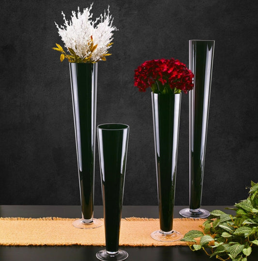 SIX 32" Tall Black Glass