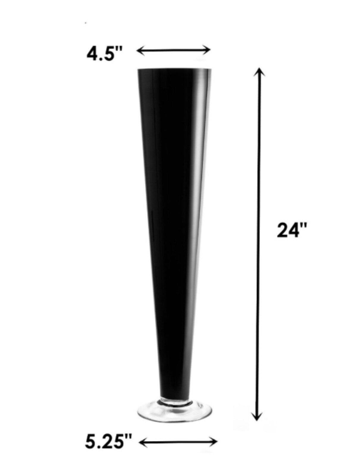 SIX 32" Tall Black Glass