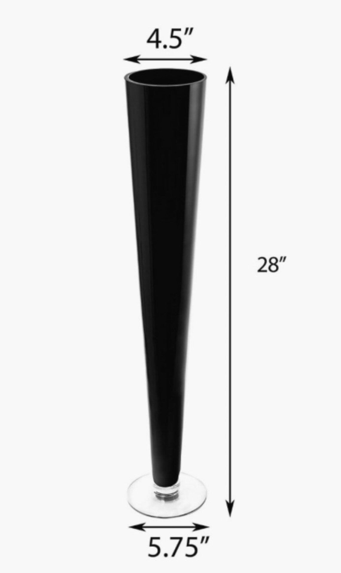 SIX 32" Tall Black Glass