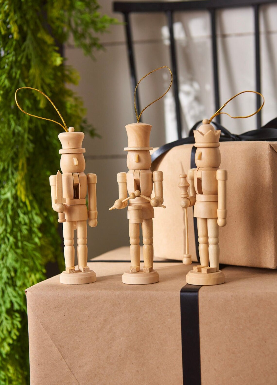 DIY Three Nutcracker Figurine Ornaments