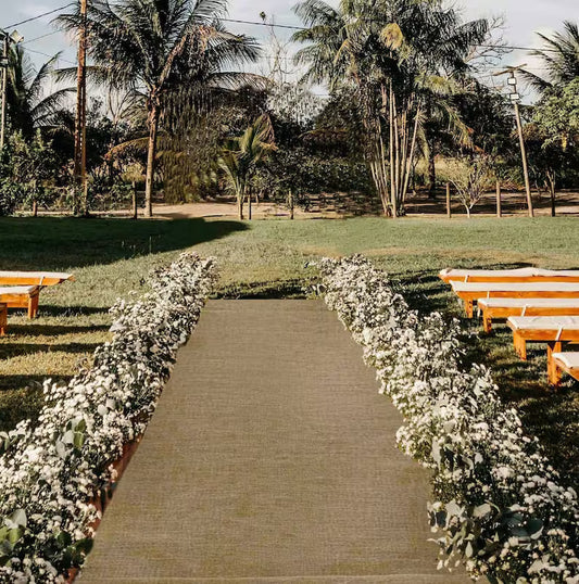 100FT Burlap Aisle Runner
