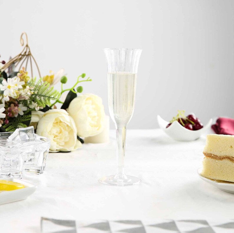 12 Plastic Champagne Flutes