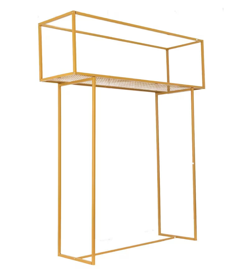 4 Foot Gold Heavy Duty Metal Rectangular Centerpiece Stand