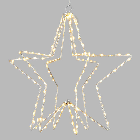24 Inch Lighted Star - 270 Warm White LED Lights
