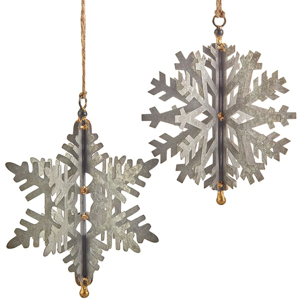 Pinecone Lodge 7.75-Inch Snowflake Ornament, Assortment of 2