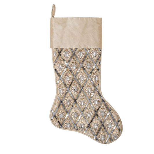 Champagne Sequin Pattern Christmas Stocking
