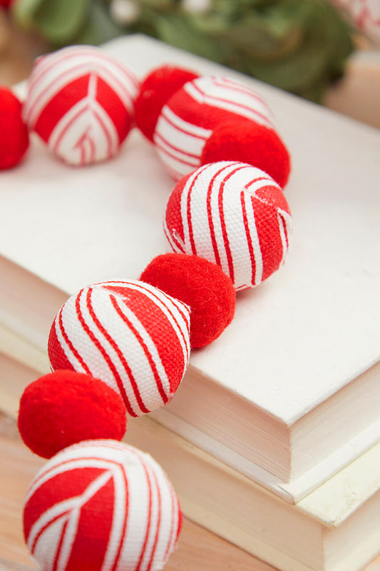 48” Peppermint Ball Garland