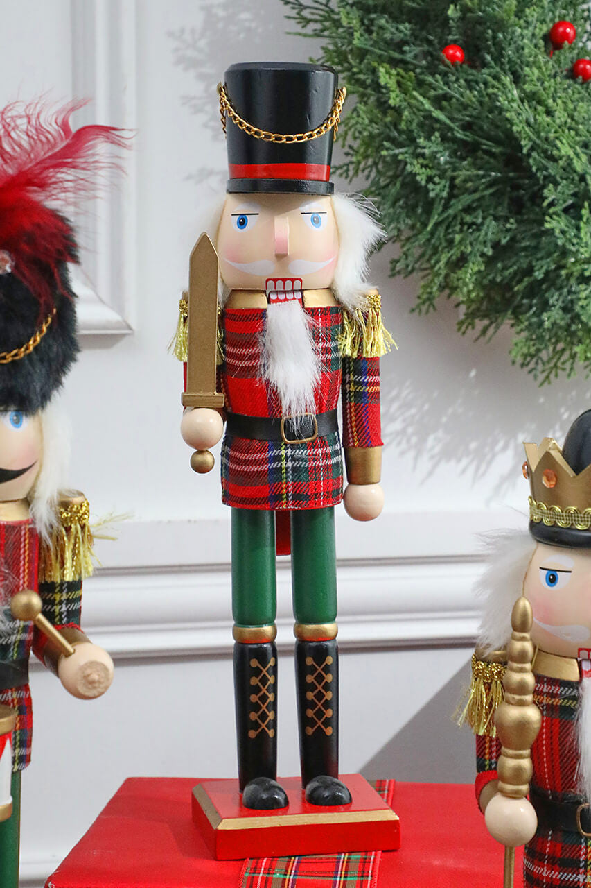 15” Plaid Christmas Nutcracker