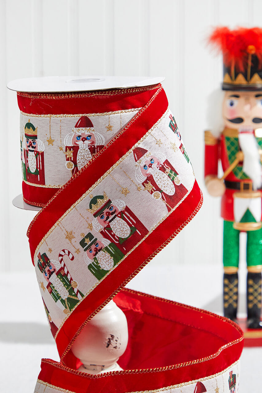 4" x 10 Yard Nutcracker Velvet Ribbon
