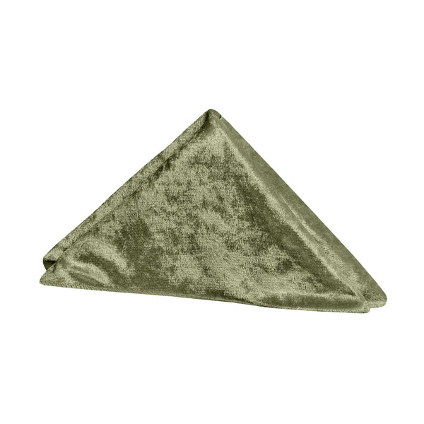 Set of 10 Velvet 20"x20" Linen Napkin - Olive Green