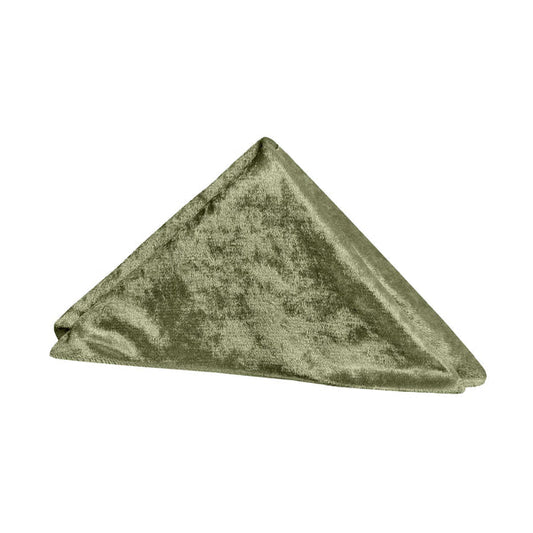 Set of 10 Velvet 20"x20" Linen Napkin - Olive Green