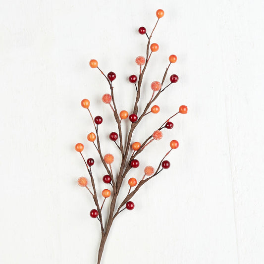 Orange and Dark Red Artificial Berry Sprays (Package of 12 pieces)