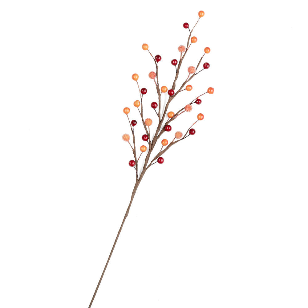 Orange and Dark Red Artificial Berry Sprays (Package of 12 pieces)