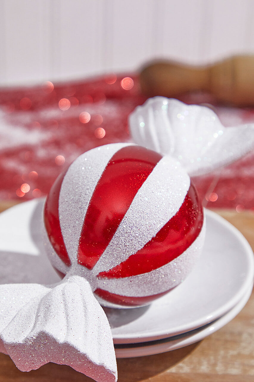 Set of Three 7" Peppermint Gumball Twist Ornament