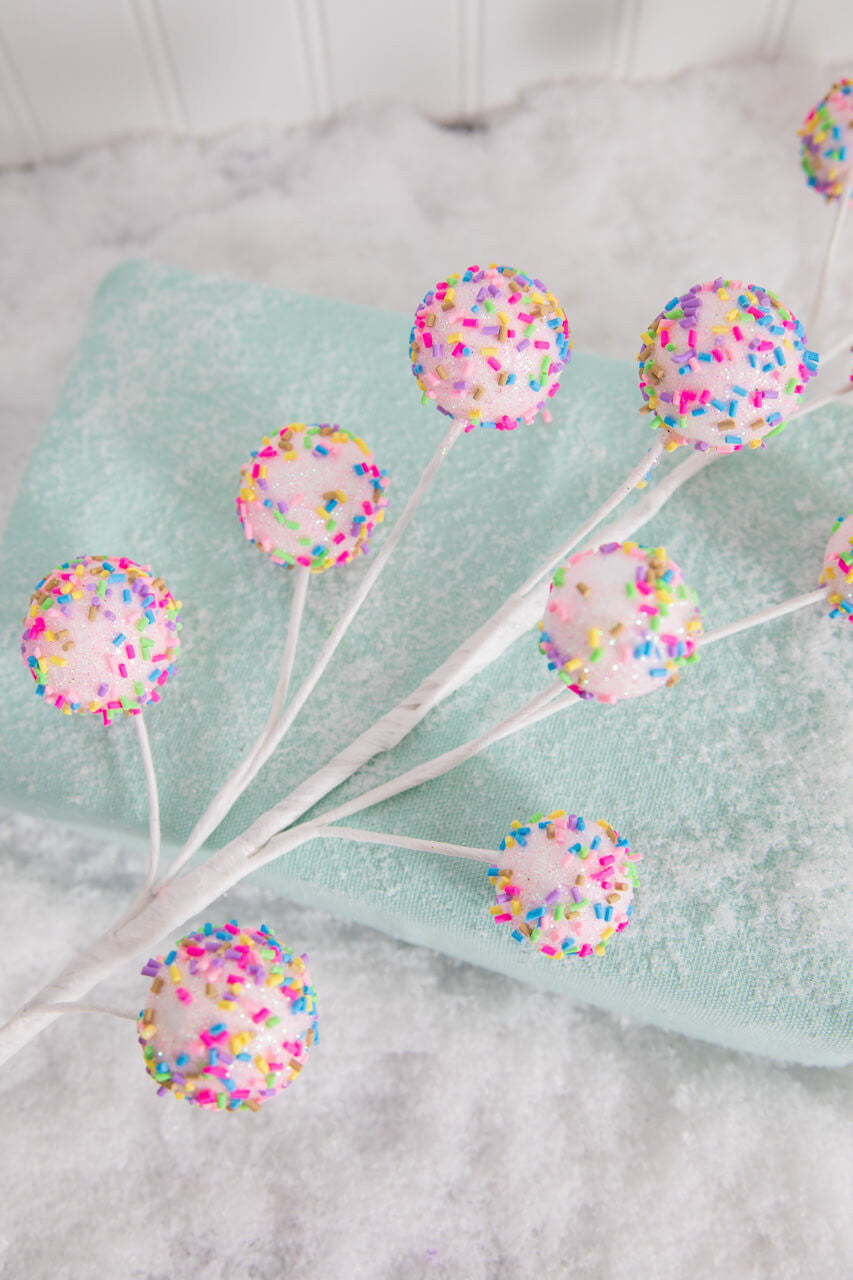 24” Pink Sprinkle Cake Ball Spray