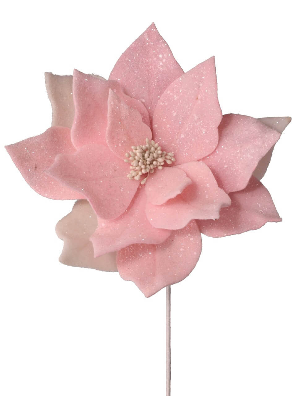 24” Felt Frosted Poinsettia Stem