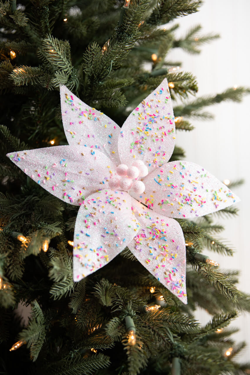 24” Pink Sprinkles Candy Poinsettia