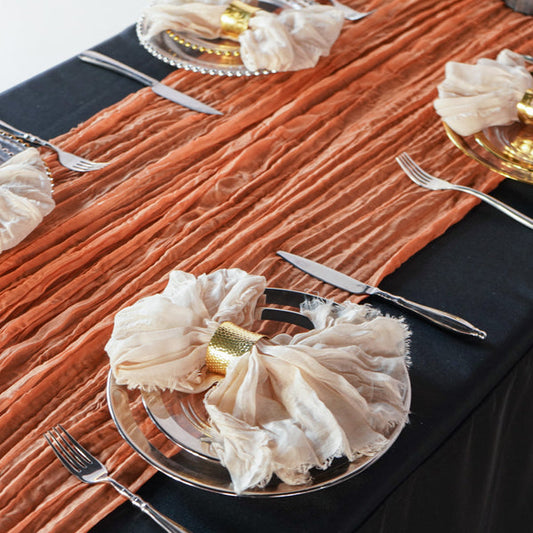 Set of 10 Cheesecloth Gauze Linen Napkin 20"x20" - Champagne