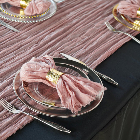 Set of 10 Cheesecloth Gauze Linen Napkin 20"x20" - Dusty Rose/Mauve