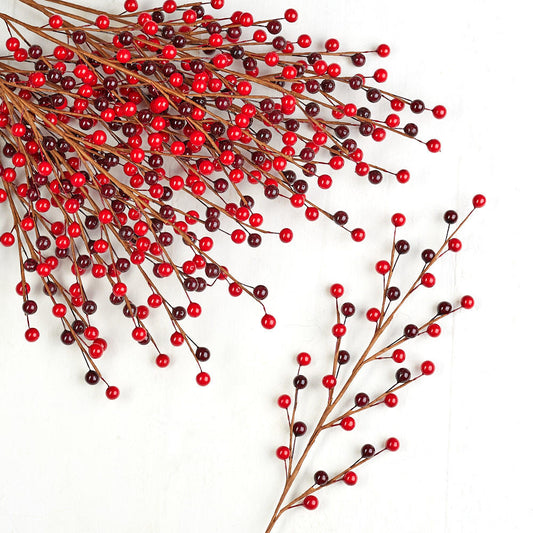 Red and Burgundy Artificial Berry Sprays (Package of 12 pieces)