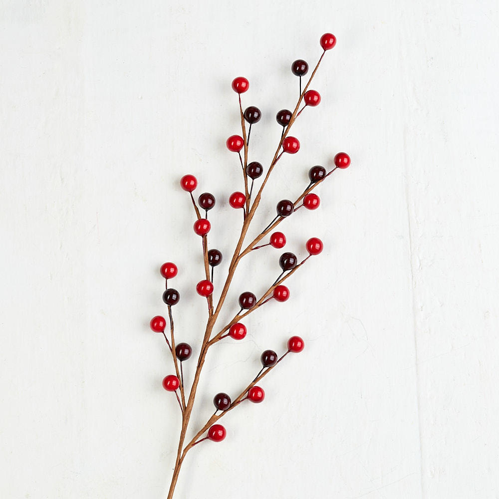 Red and Burgundy Artificial Berry Sprays (Package of 12 pieces)