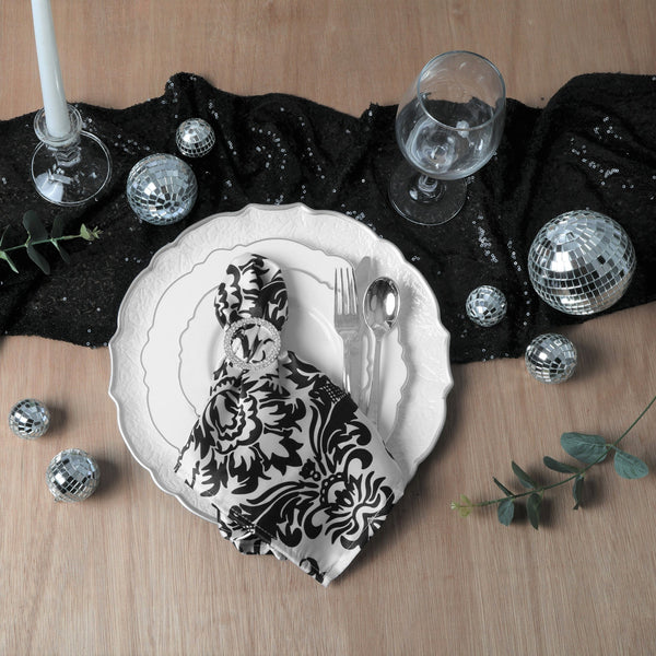 Set of 10 Satin Napkin 20"x20" - Damask