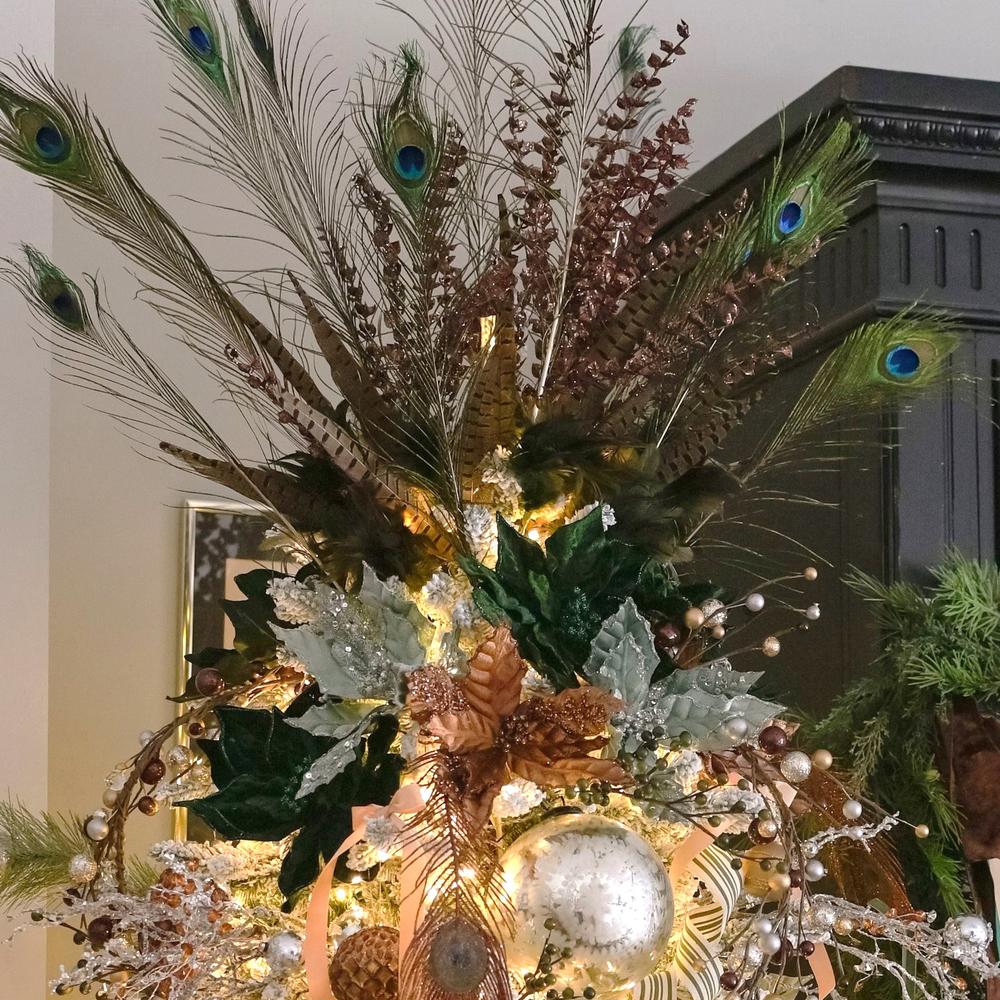 Set of Two Sea Foam Sparkling Velvet Artificial Poinsettia Pick