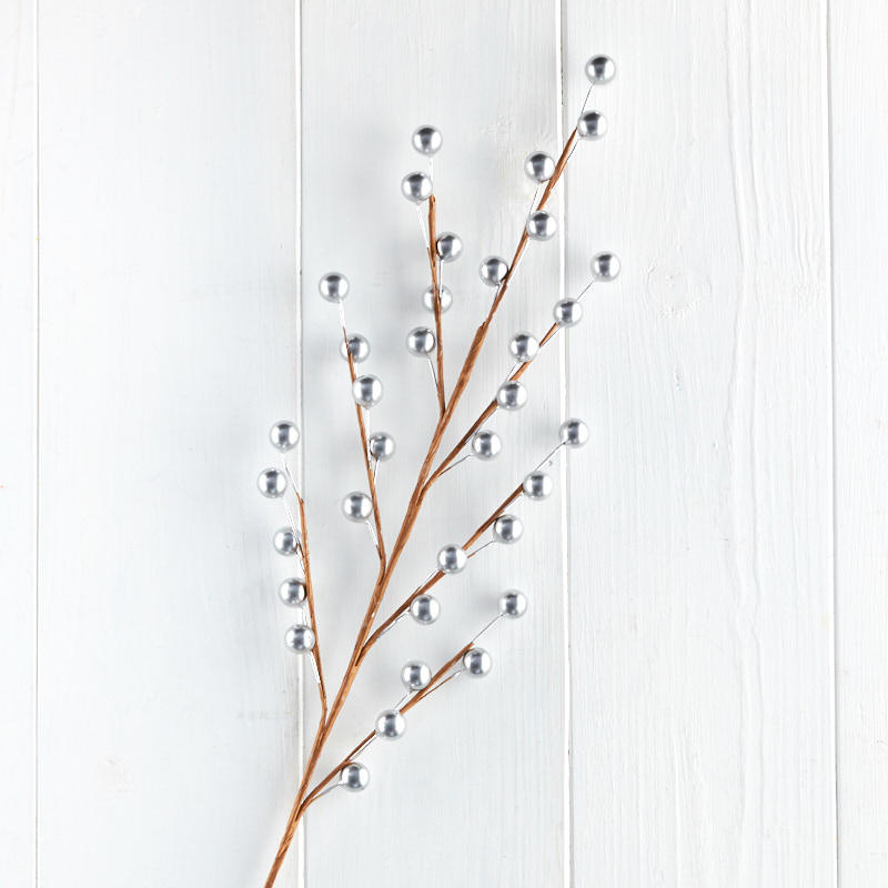 Silver Artificial Berry Sprays (Package of 12 pieces)