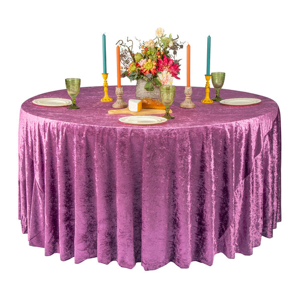Velvet 120" Round Tablecloth - Violet