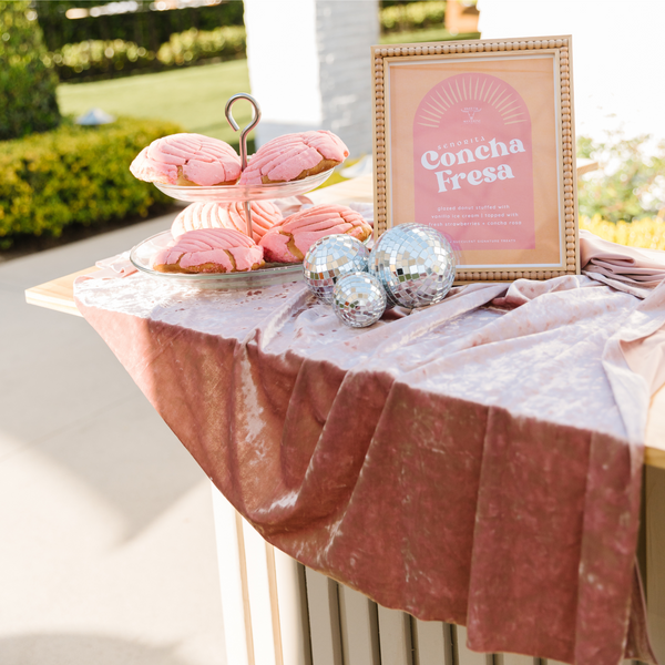 Velvet Table Runner - Dusty Rose/Mauve