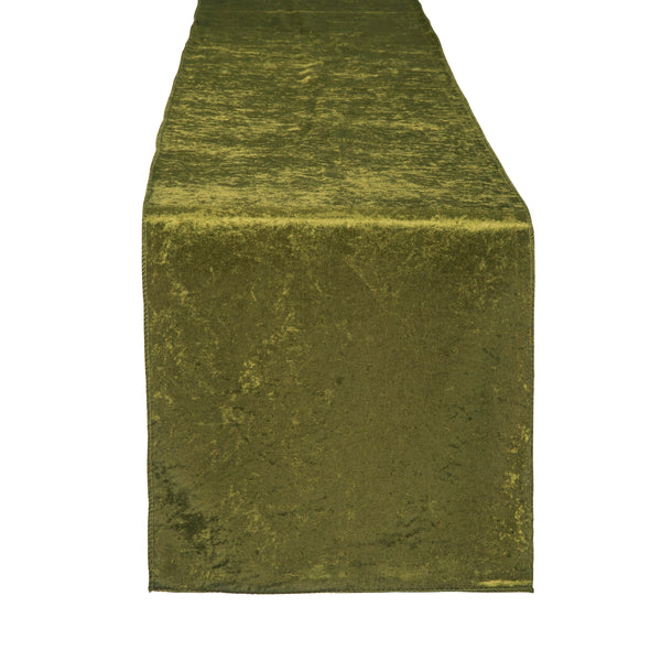 Velvet Table Runner - Olive Green