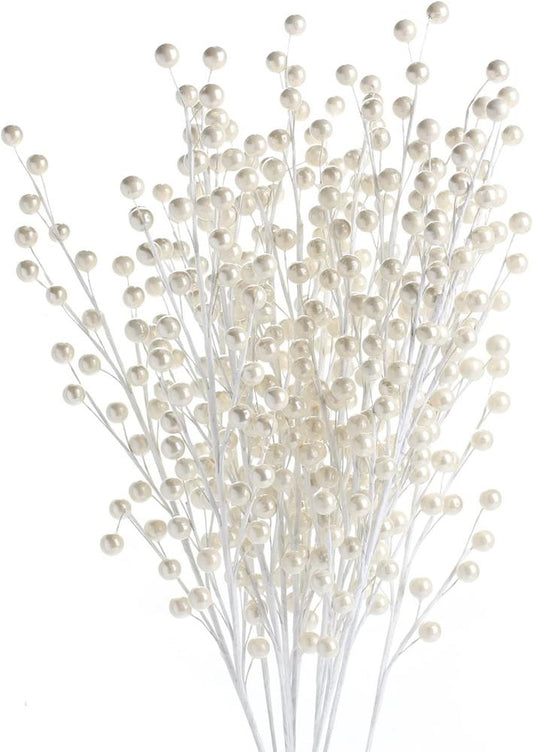 White Pearl Berry Floral Sprays (Package of 12 pieces)
