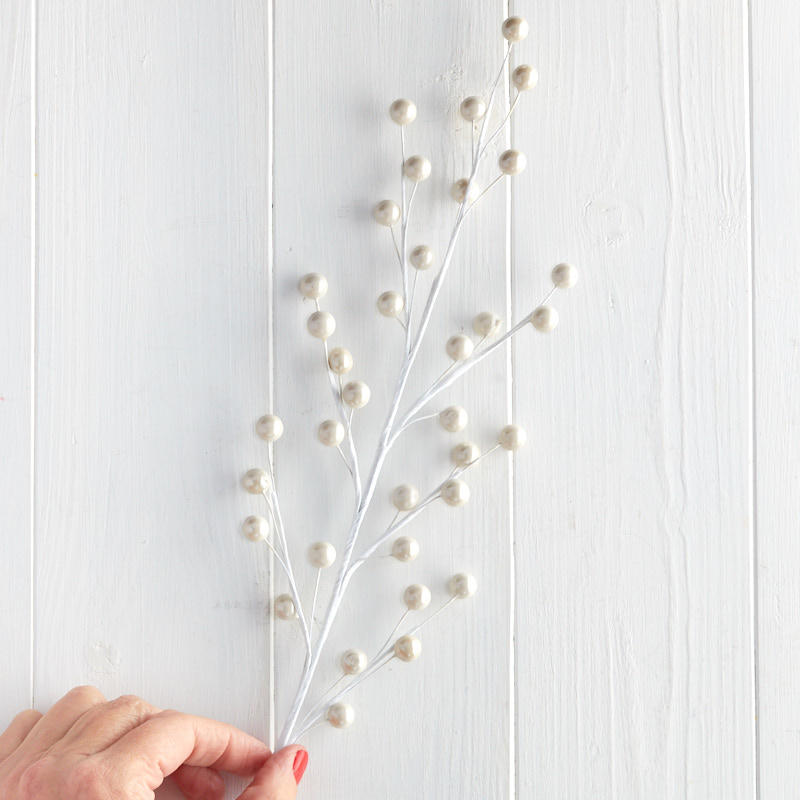 White Pearl Berry Floral Sprays (Package of 12 pieces)