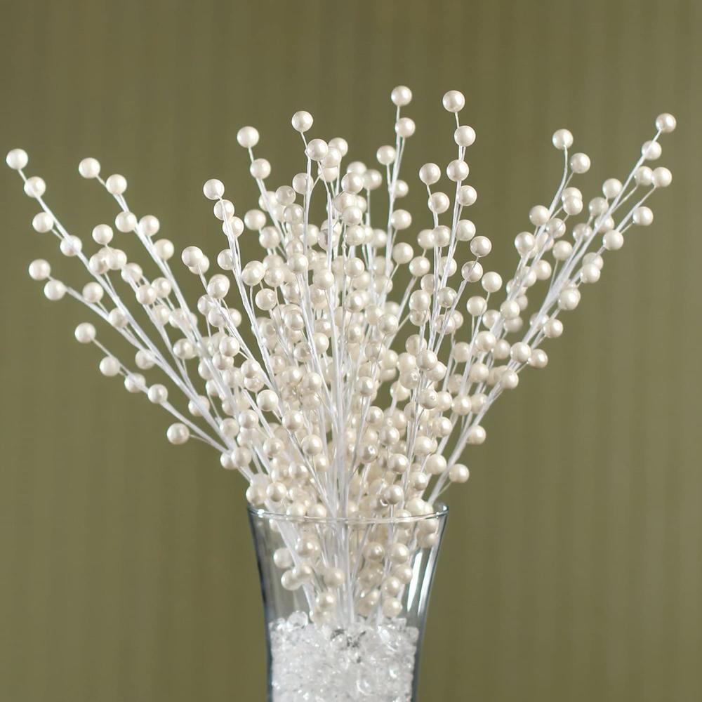 White Pearl Berry Floral Sprays (Package of 12 pieces)