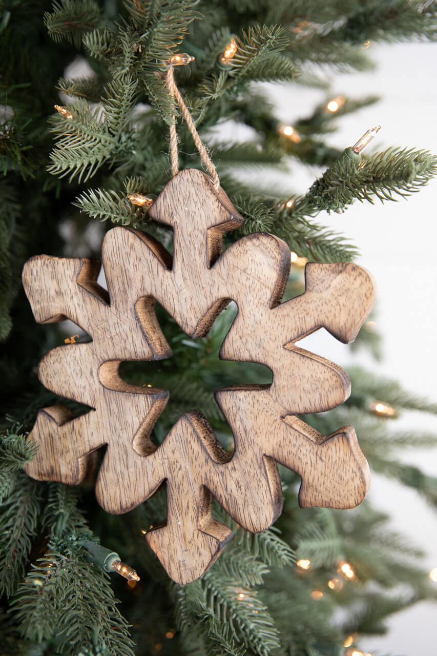 8” Wood Cutout Snowflake Ornament