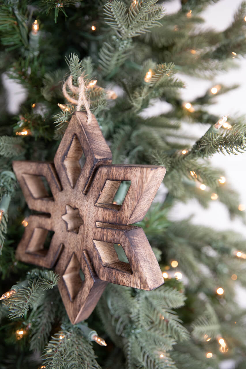 8” Wood Cutout Snowflake Ornament
