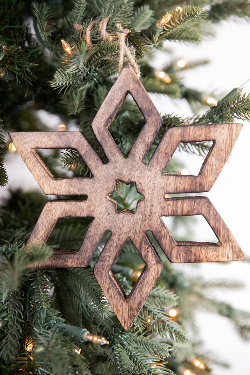 8” Wood Cutout Snowflake Ornament
