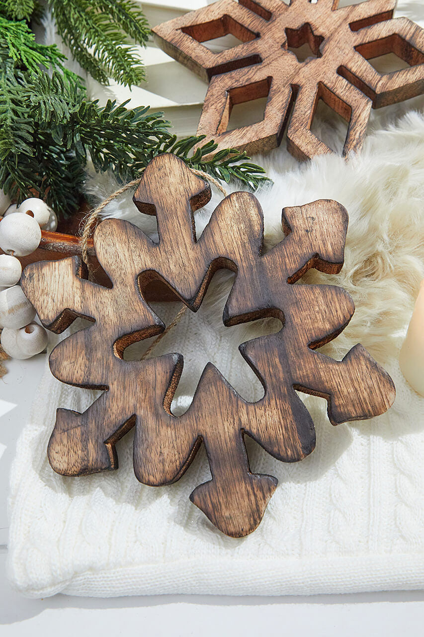 8” Wood Cutout Snowflake Ornament