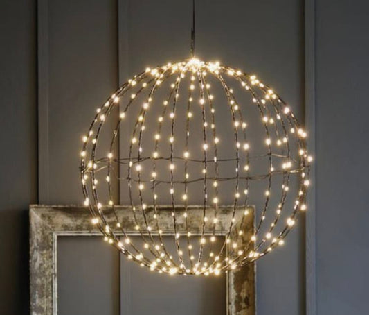 24" Lighted Orb LED Ball Hanging Decorations Outdoor Reception Christmas Fairy Lights Whimsical Lighting Wholesale Magical Romantic Round