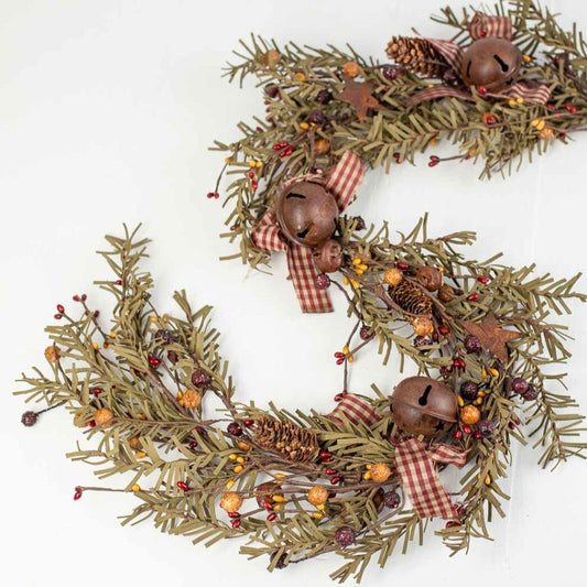 42" Rustic Artificial Pine and Pip Berry Christmas Holiday Garland Tree Decorations Primitive Garlands Old Decor Wholesale Mantle Fireplace