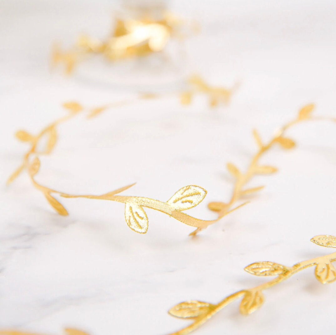 67 FT. Gold Leaf Trim Garland Artificial Decorations Gold Branches Metallic Ivy Vines Glam Christmas Holiday Table Setting Packaging Trim