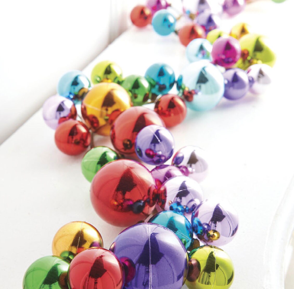 6 FT. Multi Color Ball Garland Christmas Tree Decorations Ornament String Garlands Party Fun Balls Wholesale Whimsical Colorful Rainbow Sale