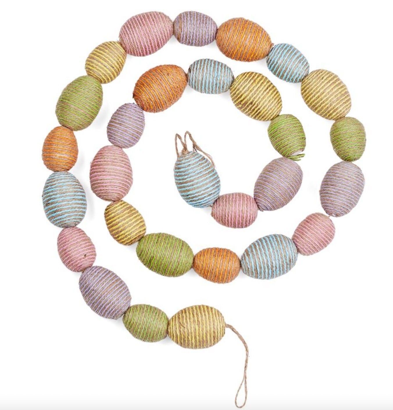 6 FT. Spring Easter Egg Garland Twine Wrapped Springtime Decorations Mantle Decor Fireplace Colored Eggs Farmhouse Rustic Jute Bunting Sale