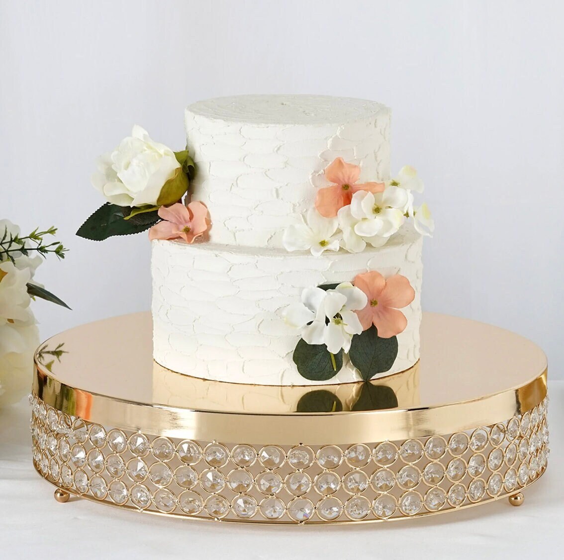 15" Gold Round Cake Stand Cupcake Holder Snack Sandwich Appetizer Party Decorations Table Geometric Wedding Cake