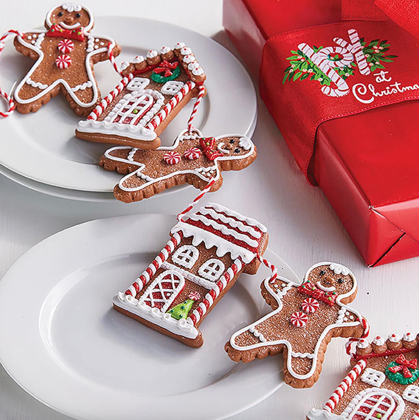 30" Gingerbread Garland Cookie Merry Christmas Tree Decorations Primitive String Garlands Old Decor Sale Wholesale Mantle Fireplace