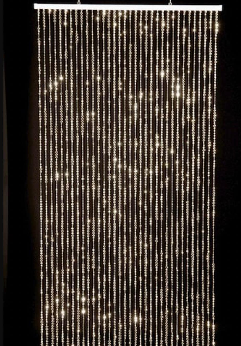 3 X 12 FT Crystal Curtain Metallic Gold Beaded Diamond Sparkly Hanging Crystals Backdrop Draping Wedding Event Reception Outdoor Decorations