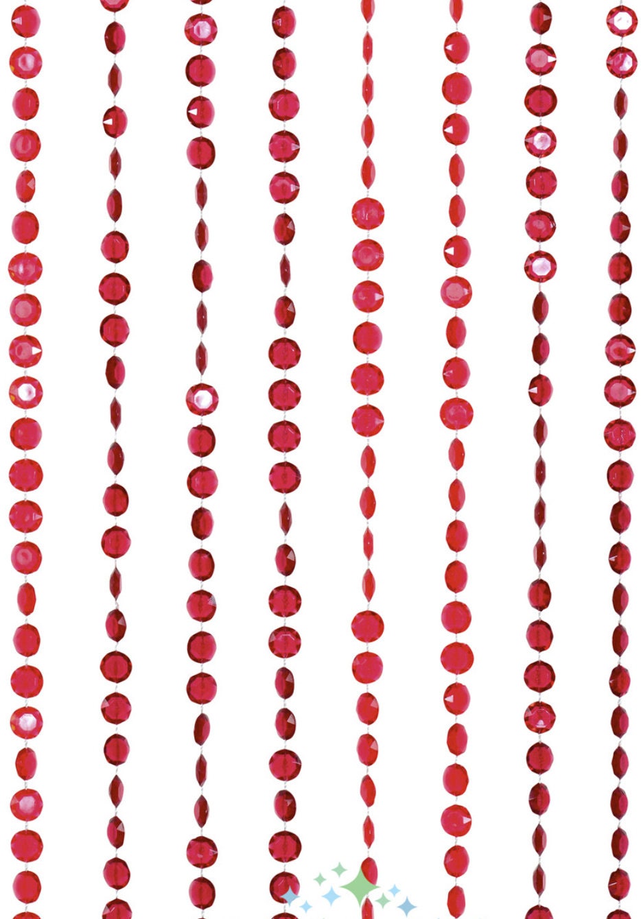 3 X 6 FT Red Crystal Curtain Beaded Diamond Sparkly Hanging Crystals Backdrop Draping Wedding Event Reception Outdoor Decoration Valentines