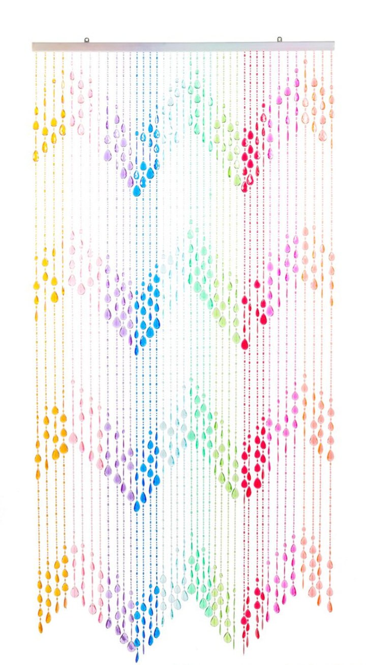 6 FT Rainbow Curtain Beaded Teardrop Colorful Sparkly Hanging Crystals Backdrop Draping Wedding Event Reception Outdoor Decoration Room