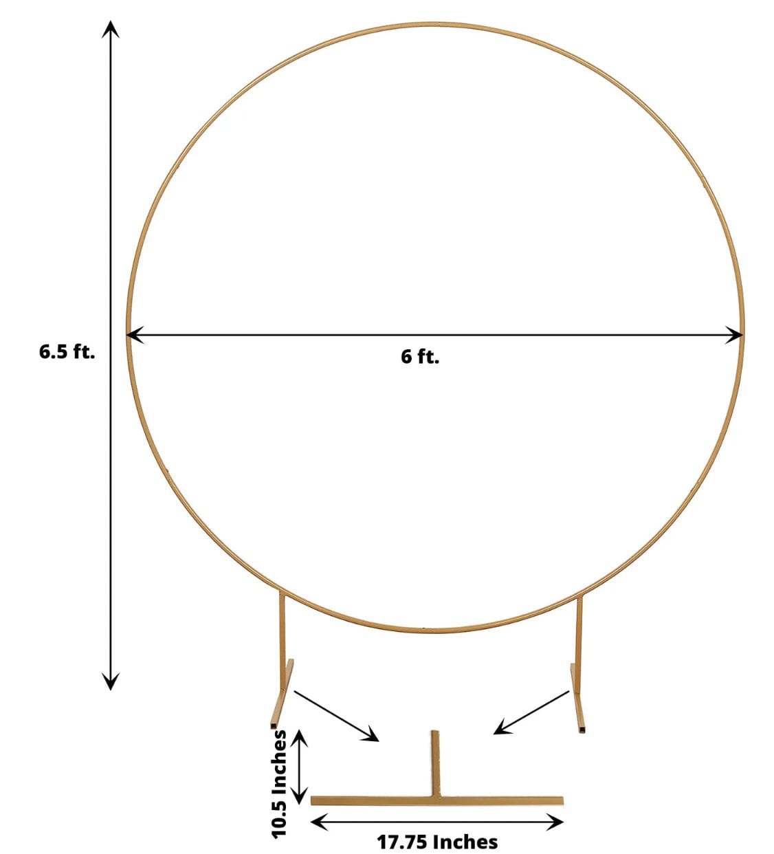7.5 FT. Gold Round Wedding Arch Backdrop Brown DIY Rustic Photo Backdrop Heavy Duty Photography Stand Ceremony Outdoor Decoration Floral