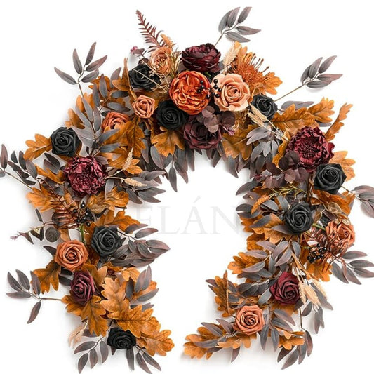 6 FT. Autumn Terracotta Flower Garland Fall Harvest Decor Decorations Fall Wedding Fireplace Mantel Wholesale Thanksgiving Decor Terracotta